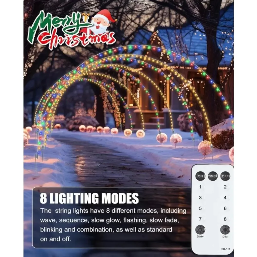 Christmas Archway Lights Outdoor 3 Pack,300Leds Mulit-Color Christmas Light Arch